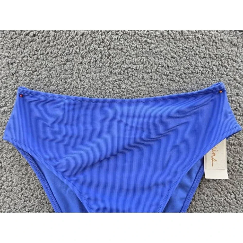 Raisins Indo High Waist Cheeky Bikini Brief Bottoms Juniors' XL Blue Pull On